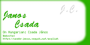 janos csada business card
